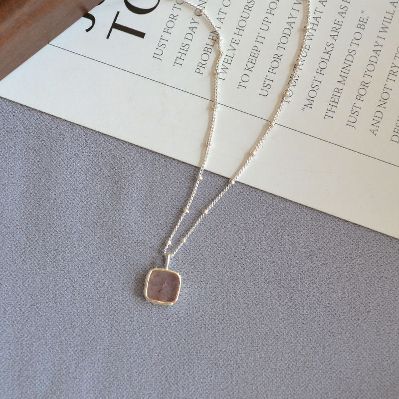 Simple Geometric Square Pendant Necklace For Women