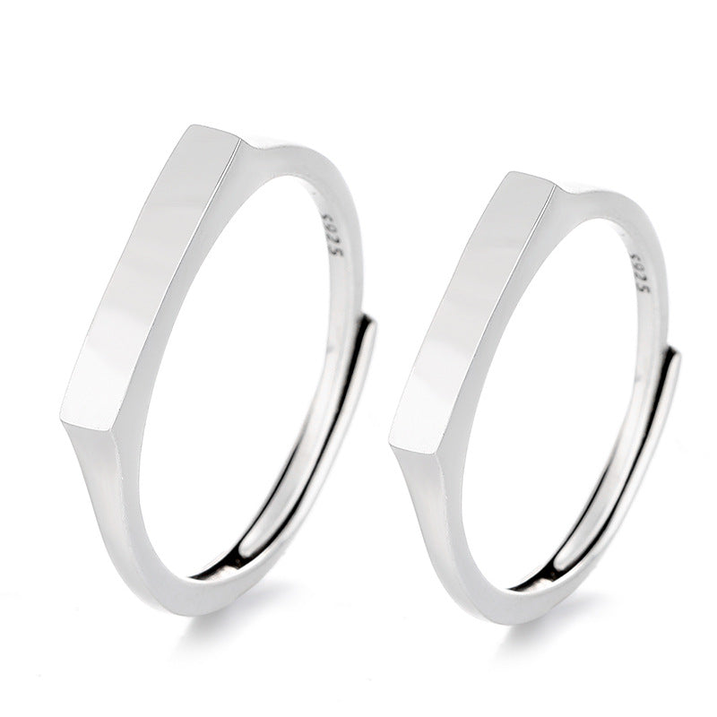 S925 Sterling Silver Projection Couple Ring