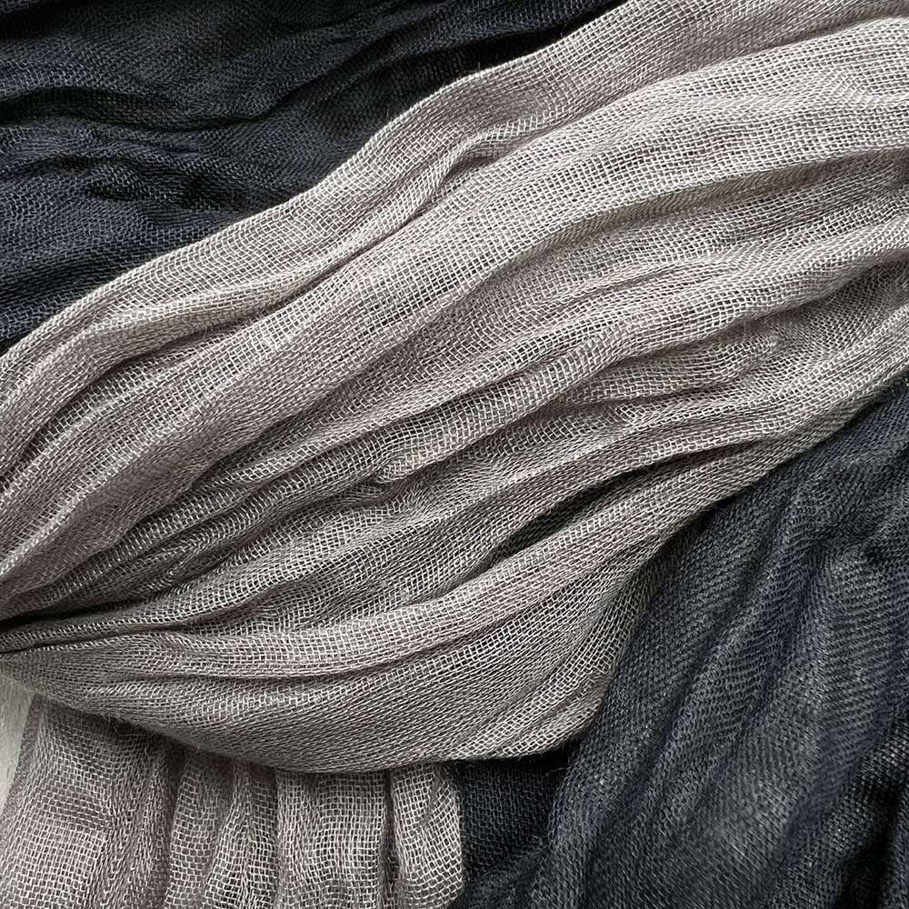 2pcs Textured Casual Scarf ,Khaki Black Crinkle Scarf ,vacation,daily Life,evening Party,Office Appropriate Subtlety For Women Men,for Casual Outfits