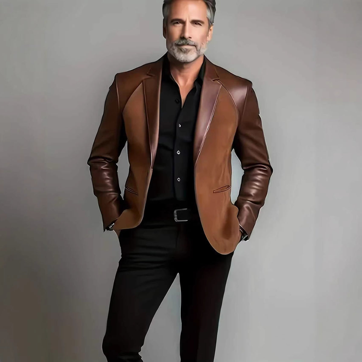 Stylish Suit-collar Coat For Middle-aged Dads