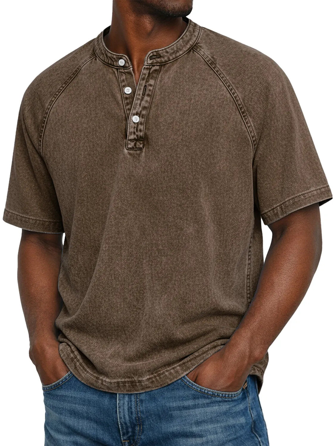 Distressed Crewneck Short-sleeve T-shirt