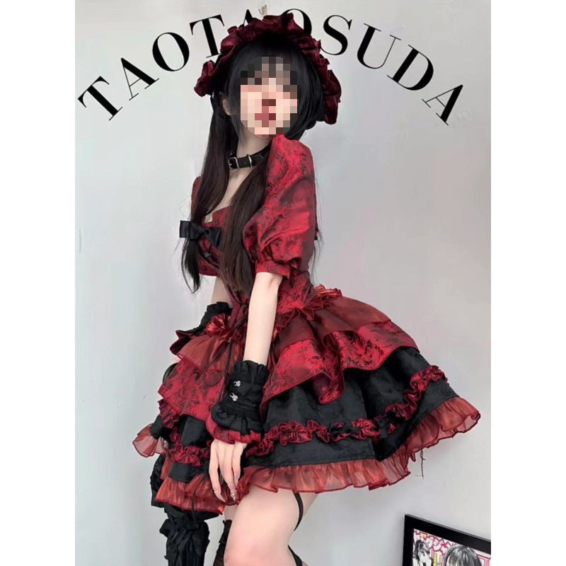 Elegant Designer-style Tube Top And Puff Skirt Three-piece Set